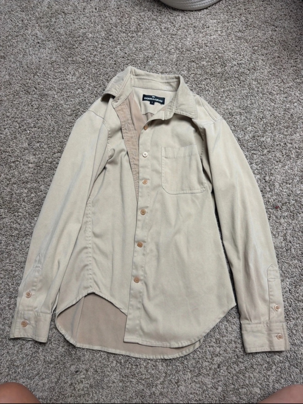 Women’s  Beige Button-Front Shirt - Lightweight Everyday Shirt